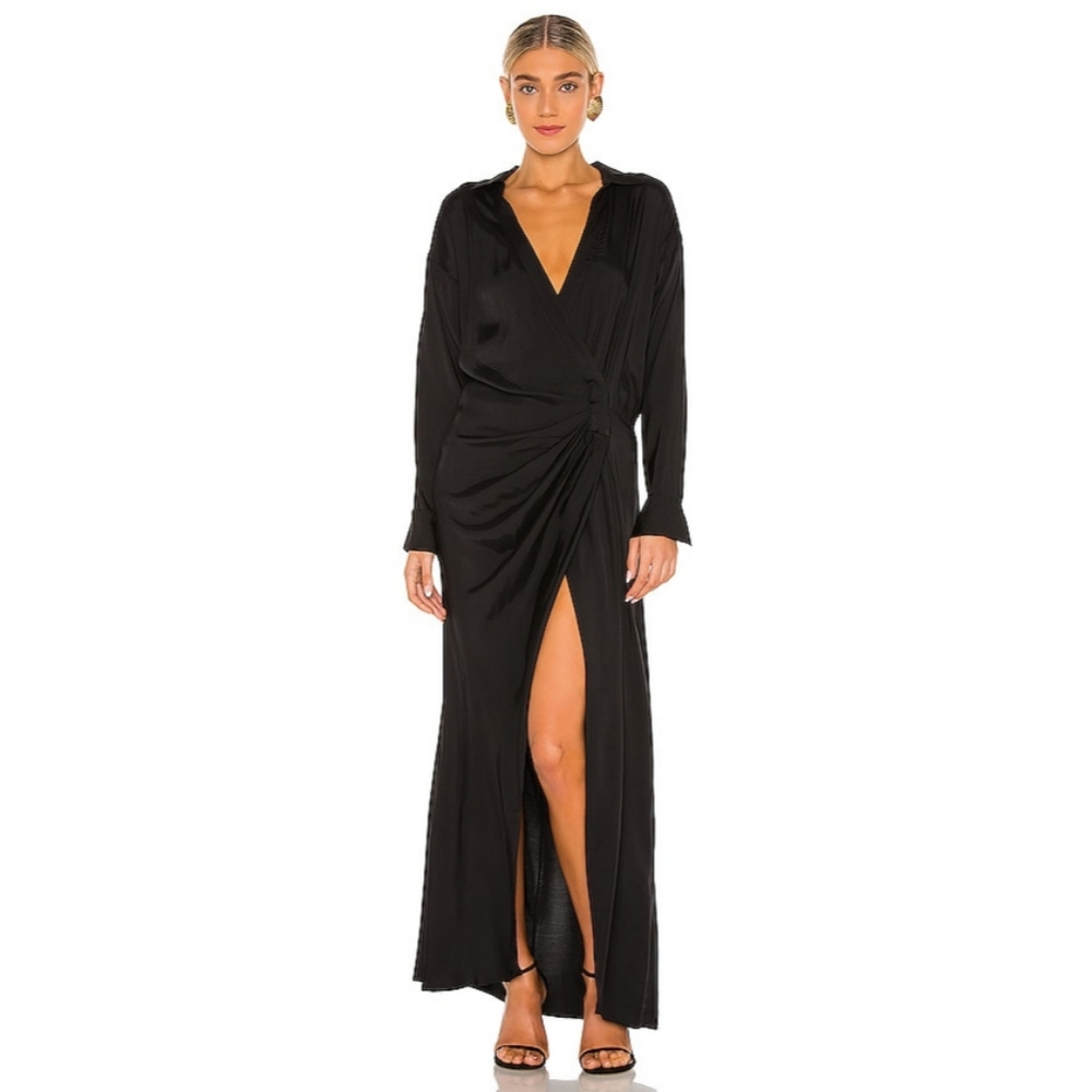 L'Academie the Gigi Maxi Dress in Black